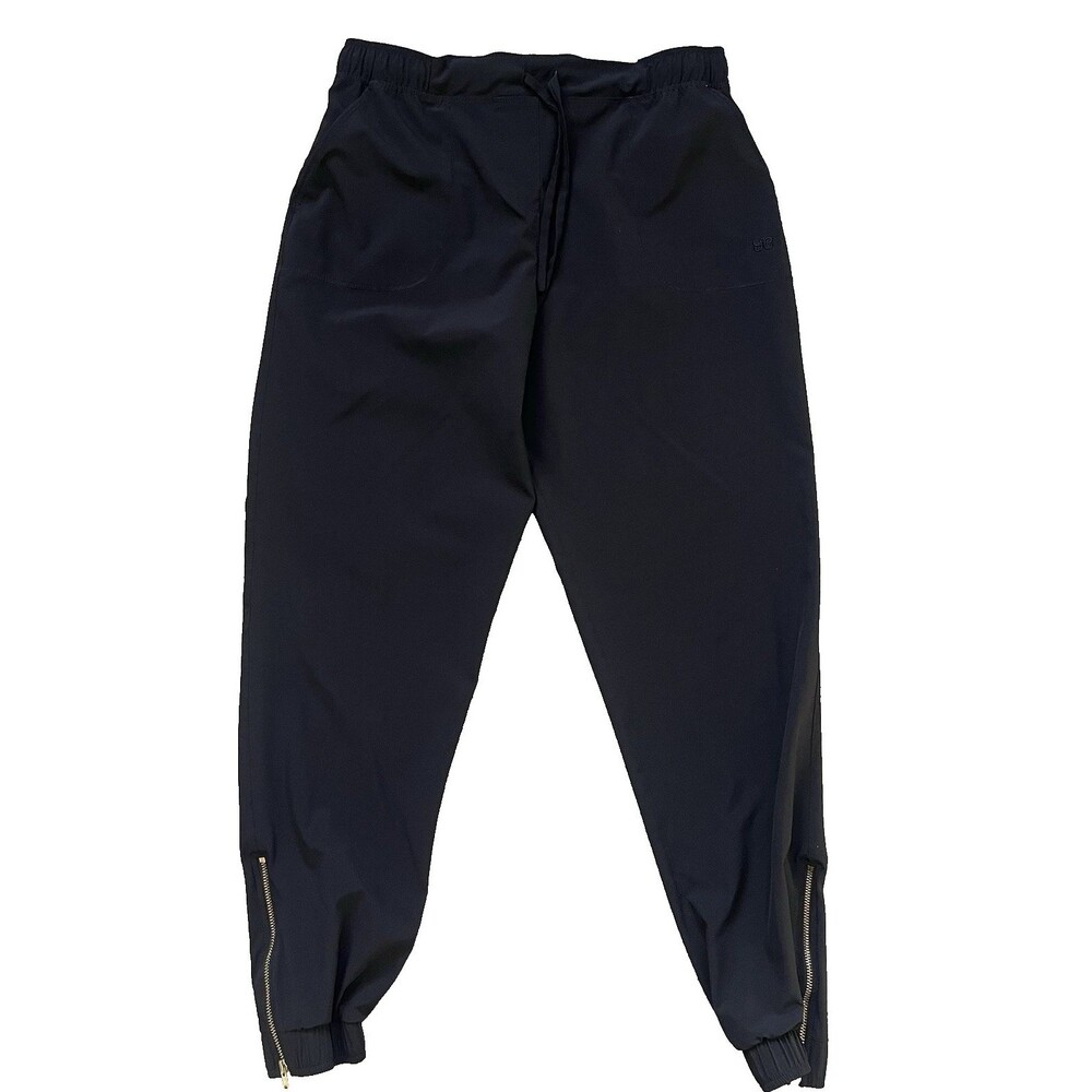 Albion Womesn Size Small Fit Jetsetters Jogger Pants Ankle Zip Black Athleisure